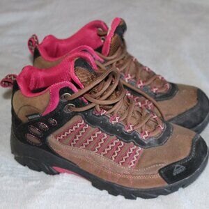Women's/juniors McKinley brown, pink, black hiking boots. Size 7.5.